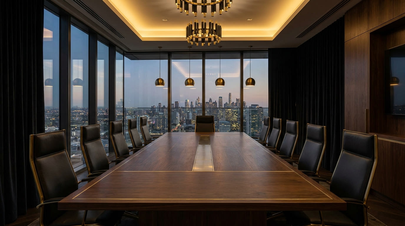 Boardroom negotiation setting